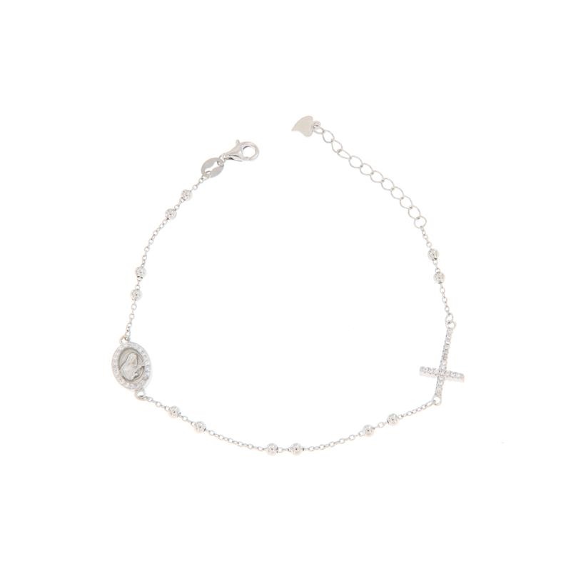 BRACCIALE ARGENTO ZIRCONE ROSARIO