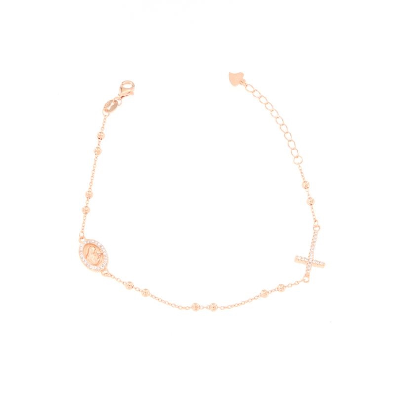 BRACCIALE ARGENTO ZIRCONE ROSARIO