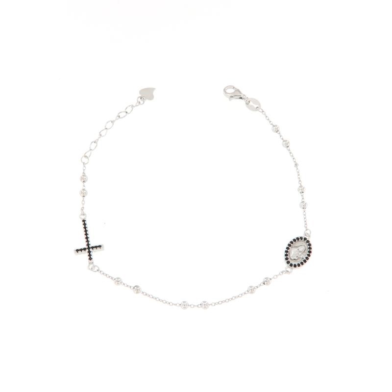 BRACCIALE ARGENTO ZIRCONE ROSARIO