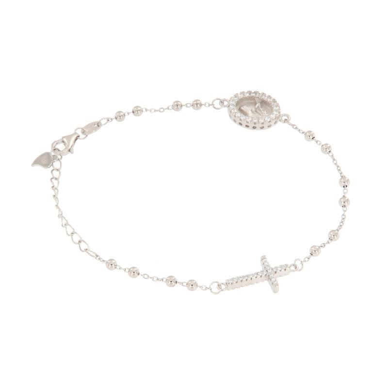 BRACCIALE ARGENTO ZIRCONE ROSARIO