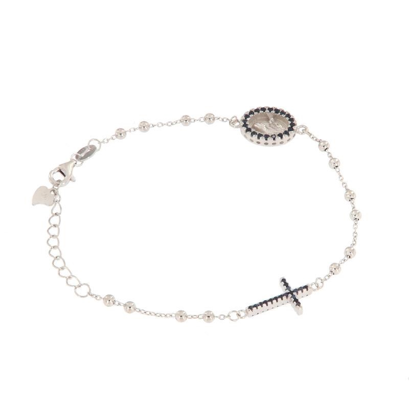 BRACCIALE ARGENTO ZIRCONE ROSARIO