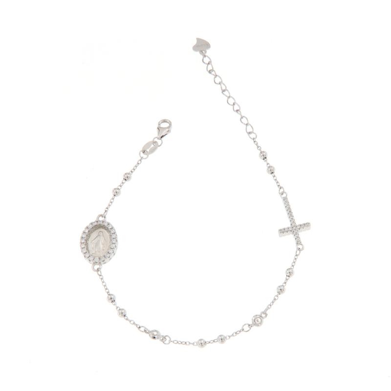 BRACCIALE ARGENTO ZIRCONE ROSARIO