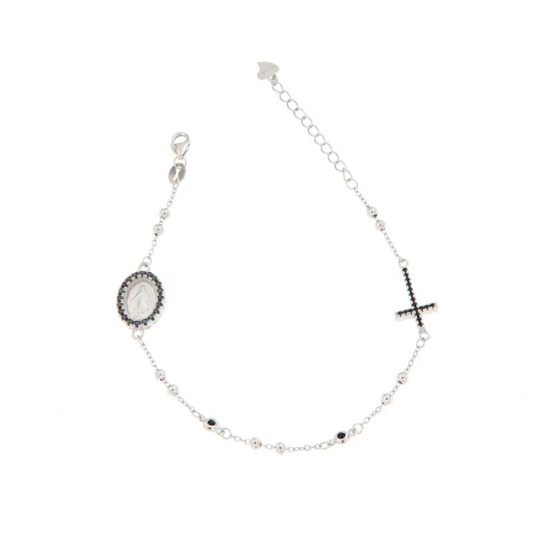 BRACCIALE ARGENTO ZIRCONE ROSARIO