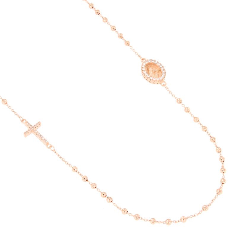 COLLIER ARGENTO ZIRCONE ROSARIO