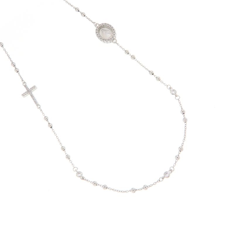 COLLIER ARGENTO ZIRCONE ROSARIO