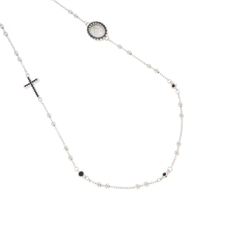 COLLIER ARGENTO ZIRCONE ROSARIO