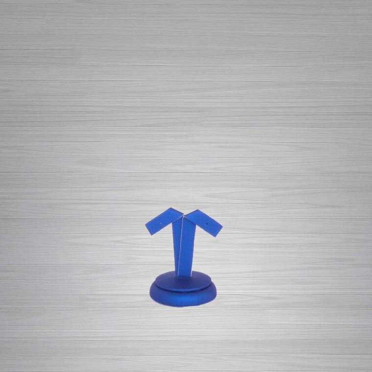 ESPOSITORE PELLE BLU ORECCHINO