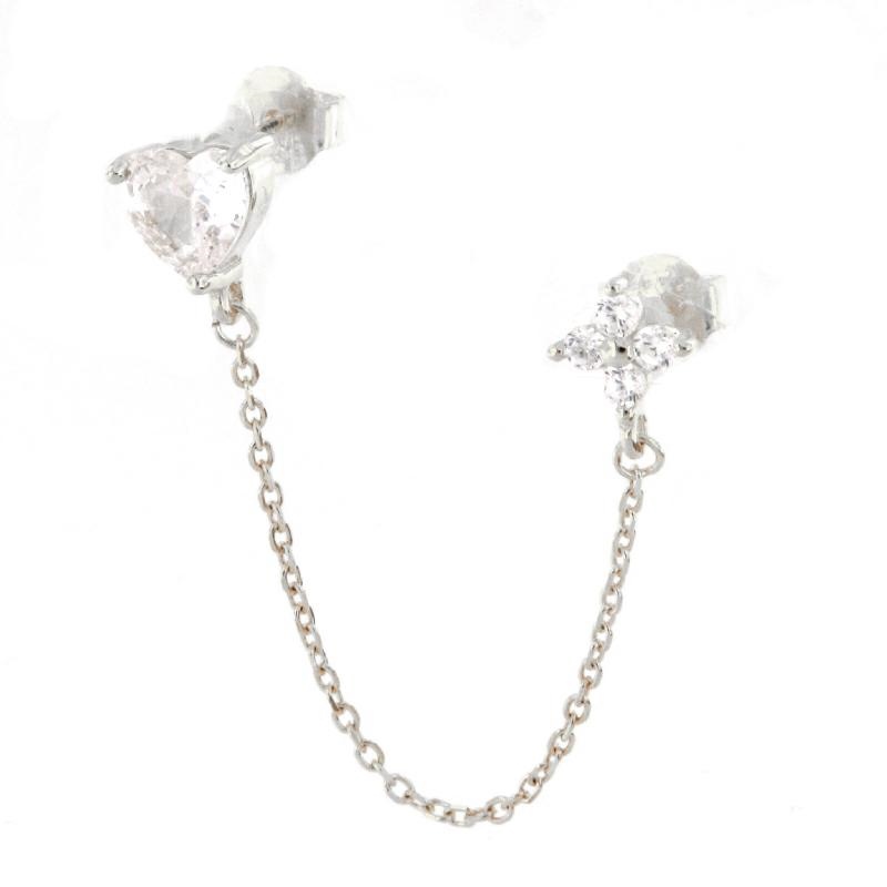 ORECCHINO MONO ARGENTO ZIRCONE 2PZ