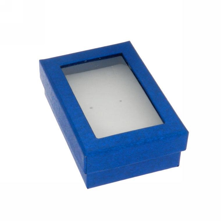 SCATOLA CARTONE BLU FINESTRA