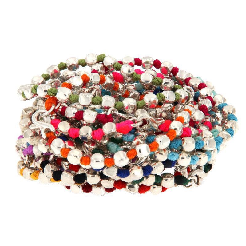 BRACCIALE A NODI ARGENTO E PALLINE